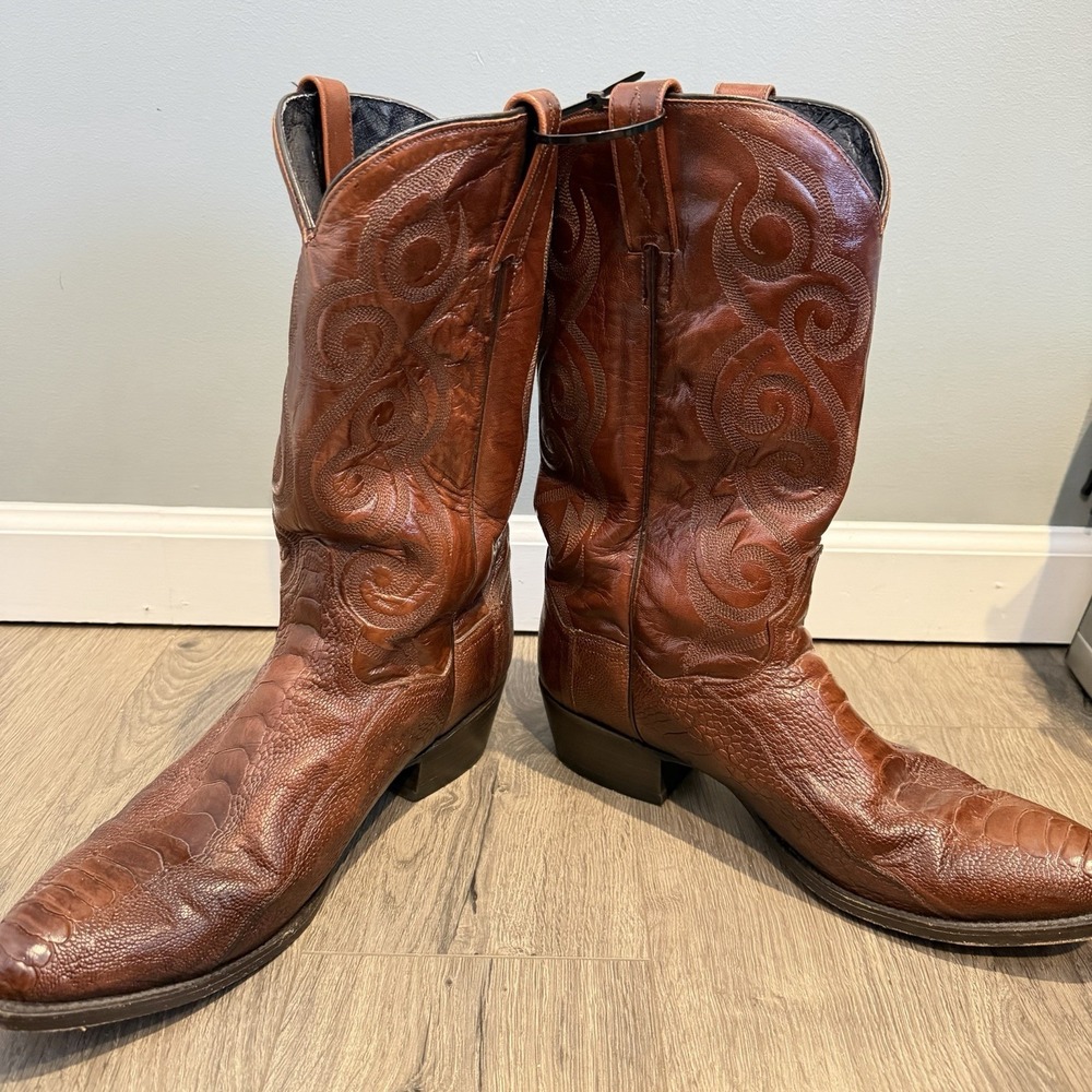 Dan Post Mens DP26636 Ostrich Leg Cowboy Western Boots Size 12 - Picture 7 of 9